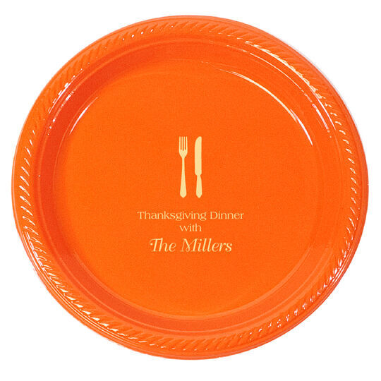Personalized Plastic Fork and Knife Plates